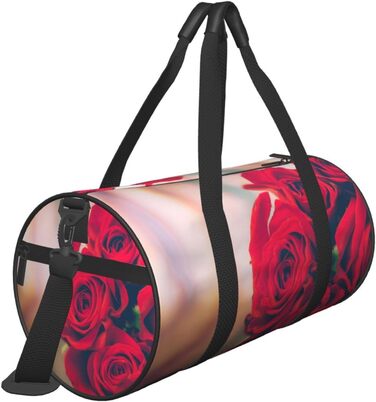 Спортивна сумка, дорожня сумка, красива червона троянда, з принтом, для ночівлі, чорна, універсальний розмір, дорожня сумка