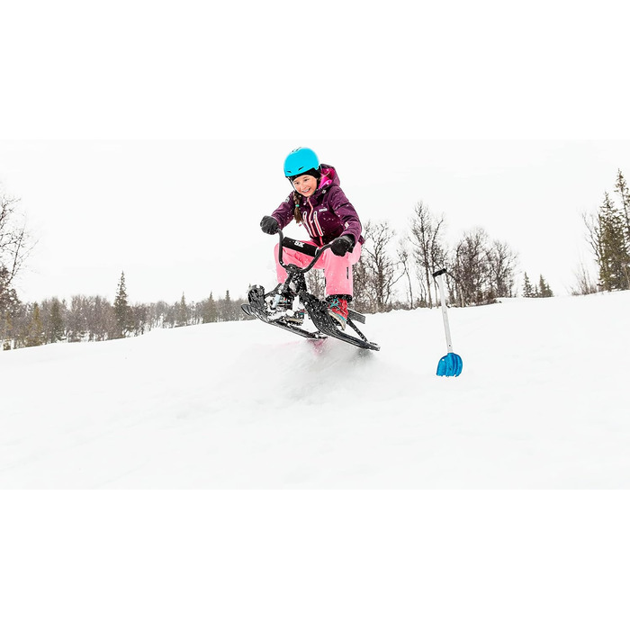 Міцні сани з кермом BMX, сталевою рамою, гальмом та лебідкою Керовані сани для дітей віком від 7 років та дорослих, макс. 90 кг, чорні