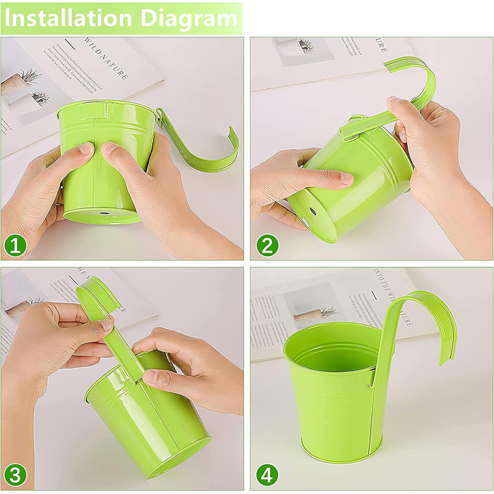 Підвісні горщики для квітів GIOVARA, підвісний горщик для квітів з дренажним отвором, 10 шт. різнокольорових садових горщиків з ін