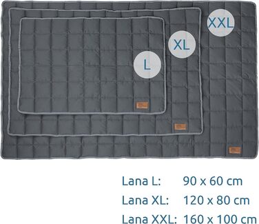 Ваш килимок для собак GEAR Lana 90 x 60 см Ковдра для собак, бавовна Oeko-TEX, м'яка, міцна, яку можна прати, для приміщень і на в