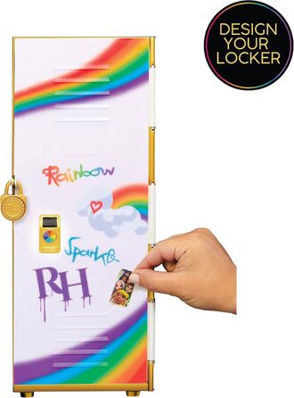 Ігровий набір Rainbow High Design & Style шафа з полицями, вішалки, аксесуари та стікери, для дітей 4-12 років, райдужний