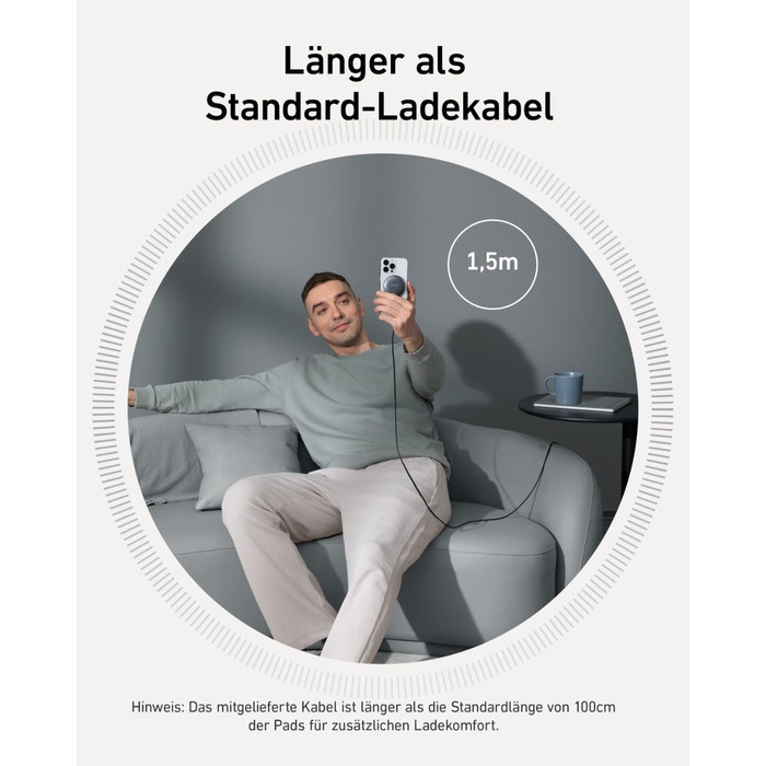 Магнітний бездротовий зарядний пристрій Anker MagGo, сумісний з MagSafe, швидка зарядка 15 Вт, сертифікований Qi2, для iPhone 16/1