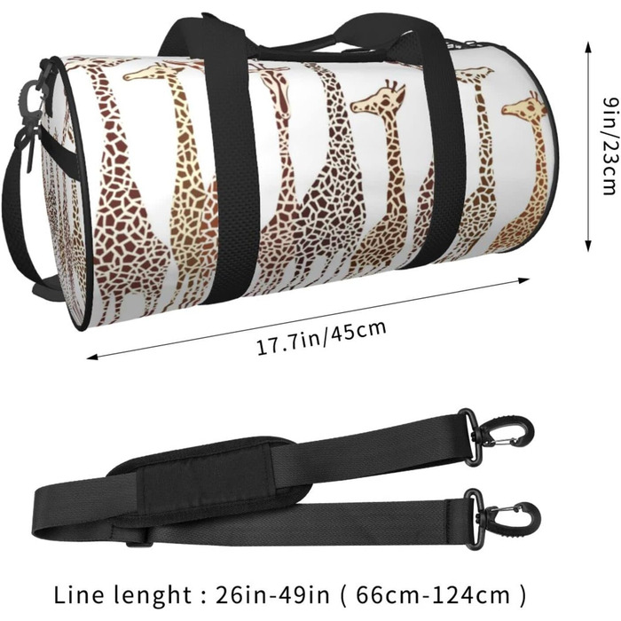 Мила спортивна сумка-дорожня сумка з жирафами для чоловіків та жінок, велика спортивна сумка-мішок