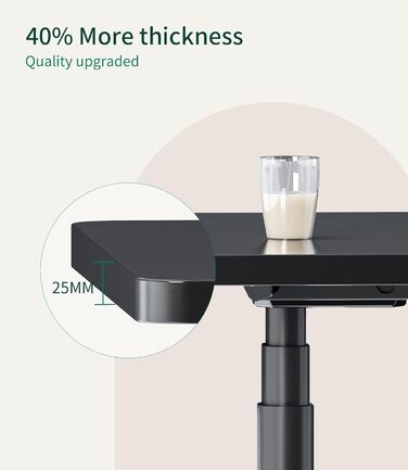 Стільниця MAIDeSITe 160x80 см, товщина 25 мм - Стабільна офісна стільниця своїми руками ідеально підходить для столів з регульованою висотою, чорного кольору, 160 x 80 см