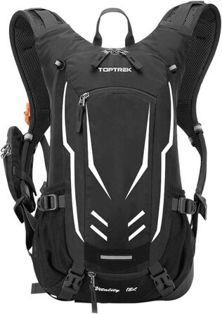 Велосипедний рюкзак Toptrek 18L Ultralight велосипедний рюкзак з дощовиком та чохлом для шолома Гідратаційний рюкзак Водонепроникний велосипедний рюкзак Спортивний рюкзак Гідратаційний рюкзак для чоловіків MTB чорний