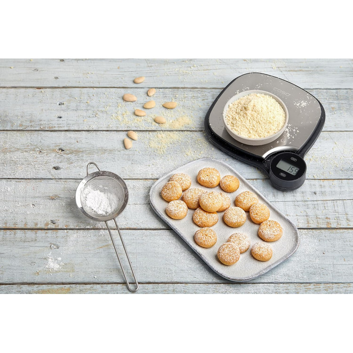 Дизайнерські кухонні ваги, цифрові кухонні ваги, використання без батарейок завдяки кінетичній енергії, екологічно чисті та стійкі