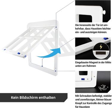 Заслінка для домашніх тварин для сітки від мух Заслінка для собак з магнітами Котяча заслінка Дверцята Легке встановлення для котів/собак (34 см x 44 см) (Розмір 25 см x 31,5 см, білий)