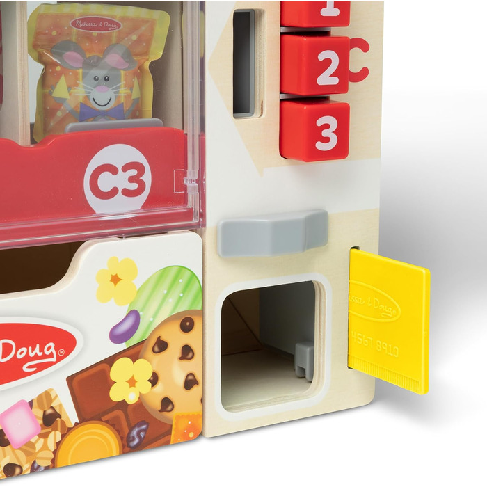 Ігровий набір Торговий автомат Melissa & Doug, 19 деталей, зі снеками, напоями та монетами, розвиваюча іграшка для дітей від 3 років