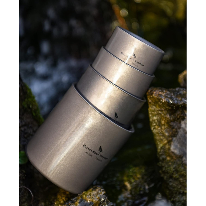 Титанова кружка для кемпінгу на відкритому повітрі 300 мл Дорожня кружка з подвійними стінками, ізольована чашка, складна кавова посуд, легкий міцний посуд для щоденного використання, походів Ti3029D 300 мл чашка-ti3029d