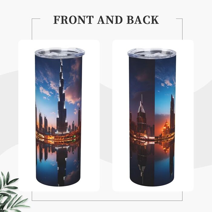 Стаканчик з прямою трубочкою об&39ємом 590 мл, Dubai Sidewinder Tower, дорожній стаканчик з принтом, підходить для кемпінгу, офісу та дому