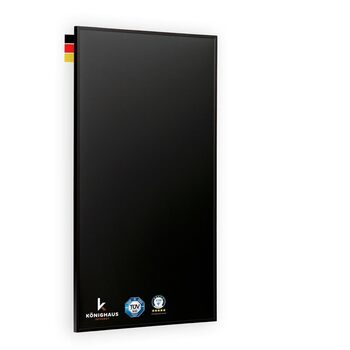 Інфрачервоний обігрівач Knighaus - 1000 Вт, чорне видання, сертифікація TV SD 5-річна гарантія виробника Подвійний захист від перегріву Обігрівач досягає робочої температури за 2-4 хвилини 1000 Вт Без термостата