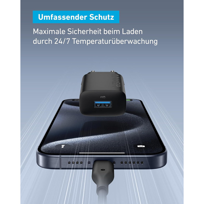 Зарядний пристрій Anker USB-A, блок живлення швидкої зарядки 12 Вт, компактний зарядний пристрій USB, сумісний з iPhone 15/14 / 13