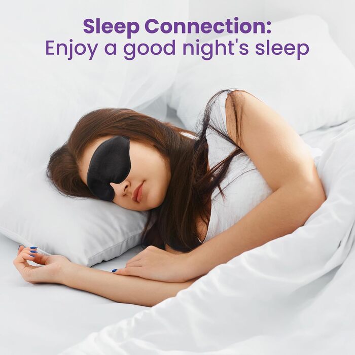 Маска для сну Sleep Connection 3D, 100 світлонепроникний шовк, маска для сну з глибокою очницею, захист вій, маска для сну, преміа