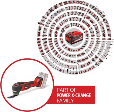 Професійний акумуляторний мультиінструмент Einhell TP-MG 18 Li BL-Solo PXC (18 В, антивібраційний, безщітковий, 3 функції, магнітне кріплення, вкл. аксесуари, без акумулятора) без акумулятора та зарядного пристрою
