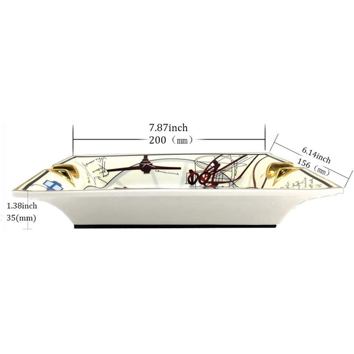 Попільничка для сигар на 2 сигари тримач керамічна попільничка ретро візерунок лоток дизайн для відкритої тераси домашній офіс прикраса (білий)
