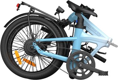 Складаний електровелосипед, ремінний привід, міський велосипед, автоматична 3-швидкісна внутрішня втулка, задній двигун, електровелосипед для жінок/чоловіків, схвалено німецькими правилами дорожнього руху (StVZO), синій, 20Ultra