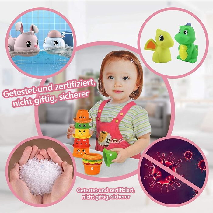 Іграшки для води GizmoVine для дітей, іграшки для ванни для немовлят, іграшка для купання з 9 предметів для малюків від 1 2 3 4 ро