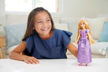 Лялька Mattel Disney Princess Rapunzel, довге волосся для укладання, рухливі, знімні туфлі та діадема, подарунки Disney, іграшка в