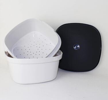 Сито Сервер зі вставкою Йогуртниця Термос Баночка Білий/Антрацит