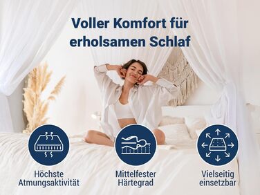 Матрац ABC Comfort Foam Mattress Basic-Line, висота ядра приблизно 10 см, чохол з алое вера, виготовлений за німецькими стандартами якості (розмір 90 x 190 см)