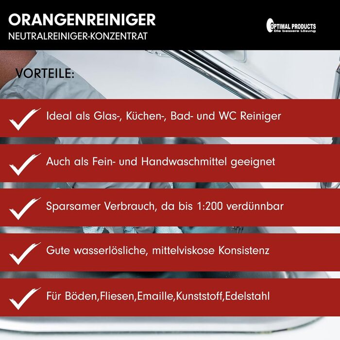 Помаранчевий очищувач-концентрат I Синтетичний універсальний очищувач з високою здатністю розчиняти жири I Підходить для чищення туалетів, ванних кімнат I 5 л