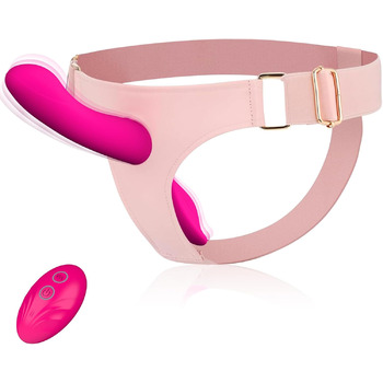 Страпон-фалоімітатори, вібраційні секс-іграшки для жінок, портативний страпон-фалоімітатор Wordone Harness з 10 подвійними режимами вібрації, вібратором для точки G та стимуляцією клітора з пультом дистанційного керування для пар та лесбіянок Rose