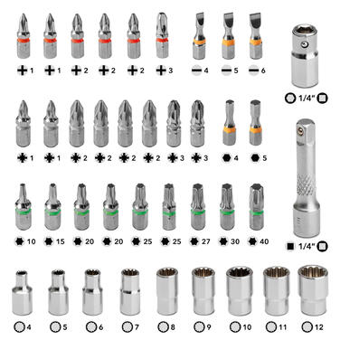Викрутка з набором біт Trotec 40 pieces Bit and Socket Wrench Set (6200001005)