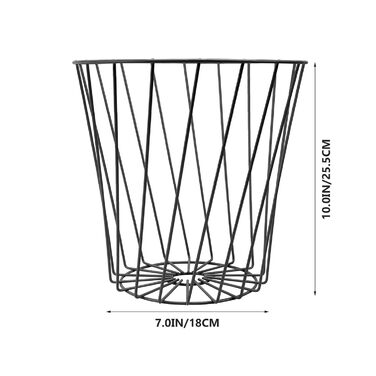 Відро з металевим дахом Toyvian 1 шт. Чорний офісний кошик для паперу Підставка для парасольки Непокритий контейнер для сміття 25. 50Х25. 50X18. 00СМ