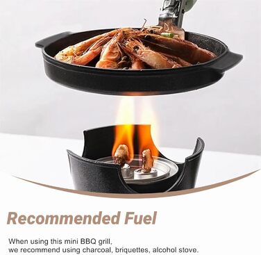 Кемпінговий гриль, чорний міні-стильний антипригарний портативний маленький вугільний гриль для кемпінгу, пікніків, подарунків на новосілля (19,5 см) Hn Bbq18a