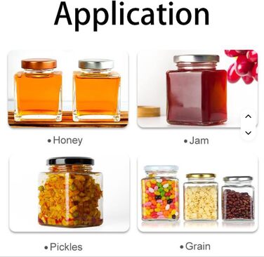 Банки для зберігання з кришками об&39ємом 280 мл, квадратні банки, банки для консервування, банки для варення, банки для меду, скляні контейнери, 24