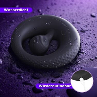 Віброкільце YAWNSHE, з 360° регульованим кліторальним стимулятором, чорне, силіконове, для пар