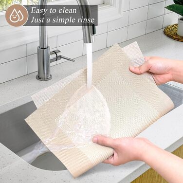 Ткані серветки Набір з 8 вінілових термостійких серветок, які можна мити 45 см * 30 см, бежевий Набір з 8 серветок бежевий