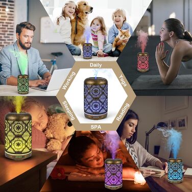 Мл, преміальний ультразвуковий ароматичний дифузор для ефірних олій із 7-кольоровим світлодіодним підсвічуванням, електрична ароматична лампа зволожувача, безводне автоматичне відключення, 250