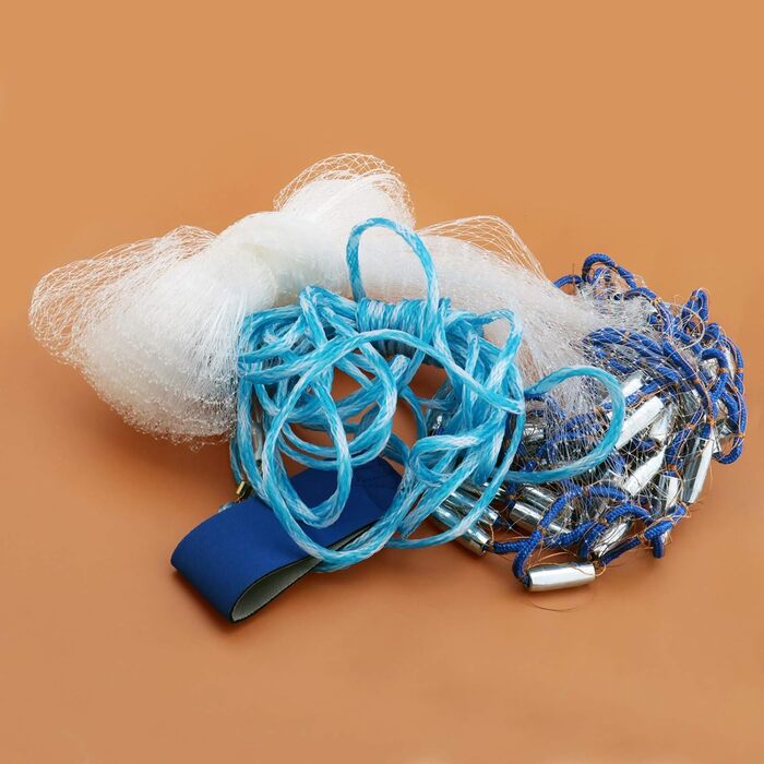 Рибальська сітка-приманка, легкий закид, рибальська сітка ручної роботи, діаметр 10 футів / 3 м, легка ручна рибальська приманка, нейлонова сітка 5/8 дюйма з грузилом для рибальських снастей