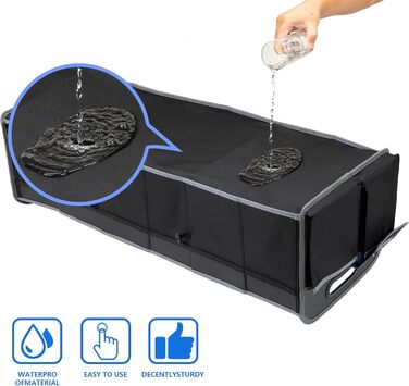 Органайзер для багажника M KARMATER, машинне прання, матеріал PP, 3 відділення, автомобільне зберігання, 95 л, водонепроникний поліестер, органайзер для аксесуарів та 6 кишень, підходить для позашляховиків, мінівенів, пікапів. Розміри 91.4 x 35.6 x 30.5 с