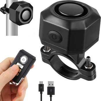 Велосипедна сигналізація, велосипедні сигналізації Rupse 110dB з дистанційним керуванням, водонепроникна протиугінна велосипедна сигналізація з можливістю заряджання, бездротова велосипедна сигналізація для мотоциклів, автомобілів, скутерів