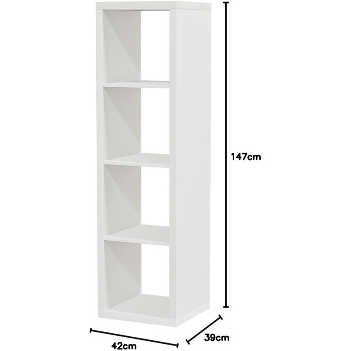Полиця, книжкова шафа, настінна полиця, перегородка для кімнати Ikea Kallax білого кольору (42 x 147 см)