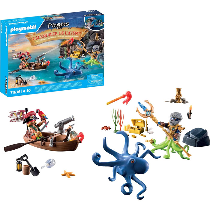 Адвент-календар PLAYMOBIL Pirate 71636, 98 деталей