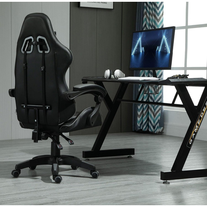 Ергономічне офісне крісло mcc direct, стілець для роботи, обертове крісло, ігрове крісло (сіре)