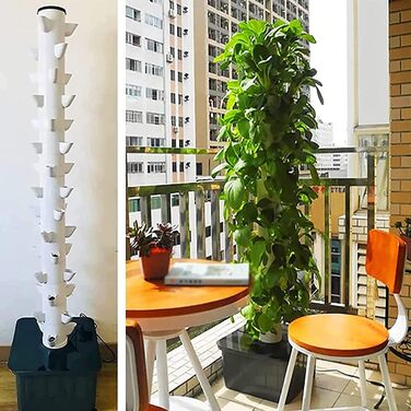 Гідропонна система CAZARU, 45 отворів, 15-ярусний набір для гідропонного вирощування, система безґрунтового вирощування, аеропонна вежа з гідратаційним насосом, таймером, адаптером, грядкою для посіву та сітками