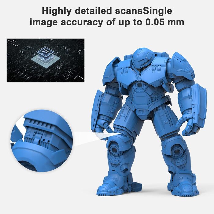 Портативний 3D-сканер Revopoint POP 3 із 3D-друком, 3D-сканер із точністю 0,05 мм і швидкістю сканування 18 кадрів/с, кольорове 3D