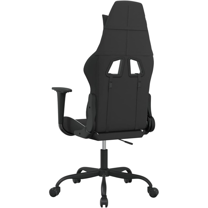 Ергономічне ігрове крісло з регульованою спинкою та колесами - Чорно-біле Модель 3143719