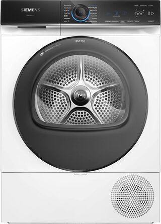 Сушильна машина з тепловим насосом Siemens WT47R440 іQ700, Single для 8 кг білизни енергоспоживання класу A, 176 кВтгод/рік, speedPack, autoDry, самоочищення , білий