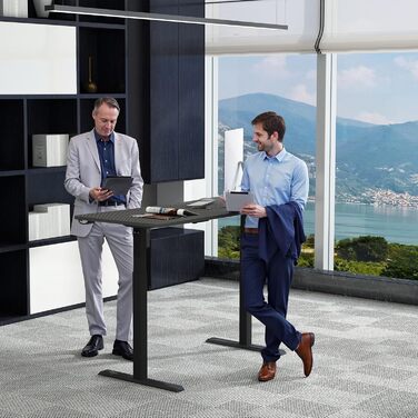 Стіл з електричним регулюванням висоти 160x60 см, карбонова поверхня та порт зарядки Type-C, ігровий стіл з функцією пам&39яті, робоча станція для ПК, стіл для роботи сидячи та стоячи, офісний стіл, чорний 160x60 см чорний