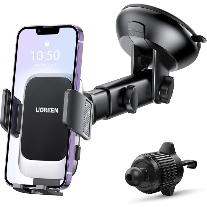 Тримач для мобільних телефонів автомобільний 2 в 1 Автомобільний тримач для мобільних телефонів з вентиляцією та присоскою Автомоб