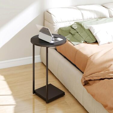 Приставний столик HDANI C, тумбочка під диван, що розсувається, приставний столик у вітальню чорного кольору 40*40*60 см