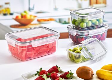 Набір контейнерів для зберігання продуктів 3 шт. , 1л, герметичні з клік-застібкою, прозорі, не протікають, без шкідливих речовин, оптимальне зберігання, без BPA та довговічні