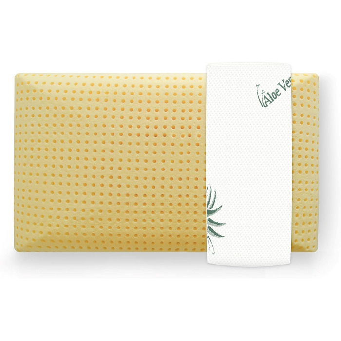 Ергономічна подушка Mister Sandman 40x80, подушка для шиї з 2 наволочками з алое вера, подушка Visco ідеально підходить для сну на животі, спині та на боці, подушка з піни з ефектом пам&39яті з 2 наволочками з алое вера