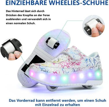 Роликові ковзани HUSKSWARE, взуття для хлопчиків та дівчаток, 4 колеса, взуття для скейтбордингу, регульоване, дитяче взуття з колесами, чорно-біле, розміри 28-40 EU, 668 білий, 2 колеса, розмір 31 EU