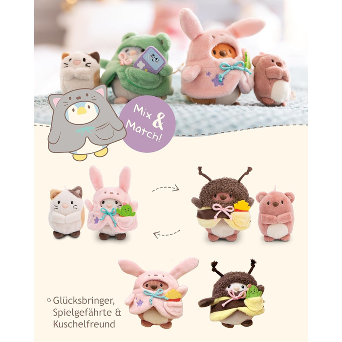 М'яка іграшка NICI mymochi Cuddly Toy Set Penguin Waddle 61143, 8 см